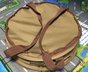 Wholesale Khaki Polyester 600D Leaf Folding Trash Can 38X45CM Cool Camping Accessories from china suppliers