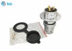 M25 Circular Aviation Connector 4 Pin With Round Flange And Dust Cover 300V 20A