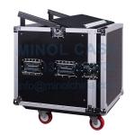 10U PA DJ Pro Audio Rack Road ATA Case With 13U Slant Mixer Top 23.5 Inch Depth