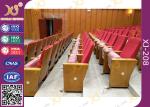 Eco - friendly Wooden Armrest Auditorium Folding Theater Seats With Row Number