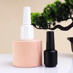 2025 Empty 8ml 15ml Brown Glass Round Nail Polish Bottles With Cap and Fan Brush
