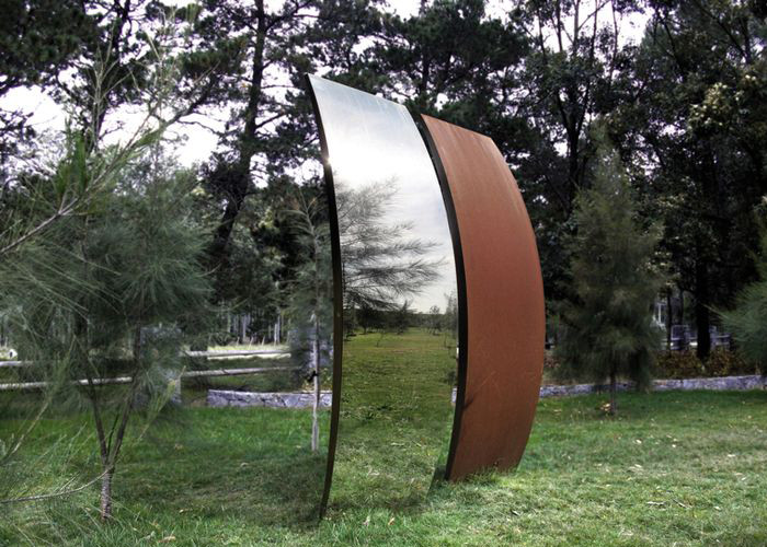 Garden Decoration Corten Steel Sculpture With Regular Size 150cm Height