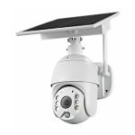 Wire Free 1080P White PTZ Dome Outdoor Solar WiFi Camera