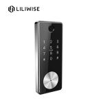 Black Automatic Room Door Locks Remote Biometric Fingerprint WiFi Zinc Alloy