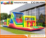 Giant Colorful Inflatable Kids Obstacle Course 0.55 MM PVC Tarpaulin With Air