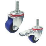 30mm 2 Inch High Capacity Blue TPR M12 Threaded Stem Caster