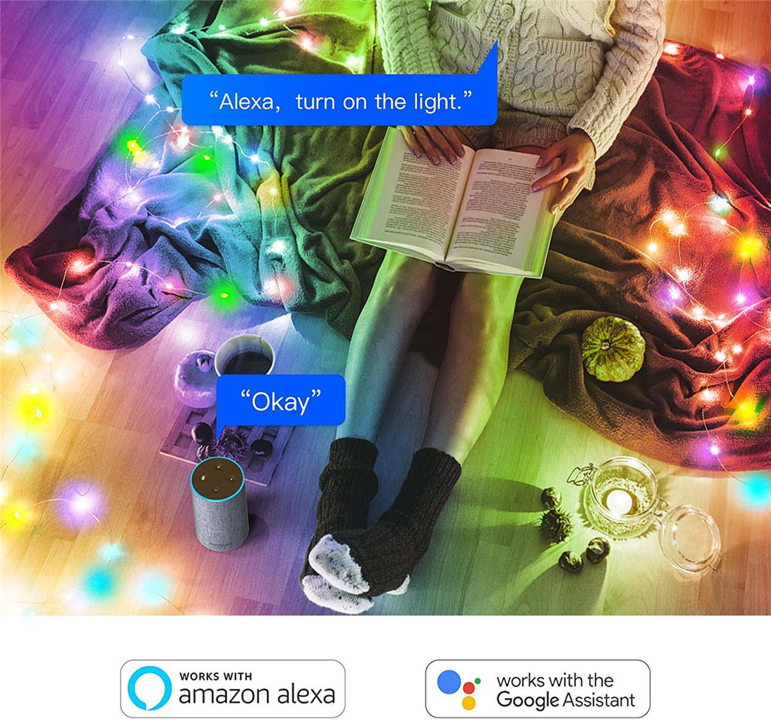 Smart Wi-Fi Fairy Lights Strig RGBW Christmas Decor Lights LED Holiday Festive Lights Outdoor