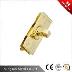 New style gold handbag square turn lock for bag parts,15.4*12.18mm turn lock