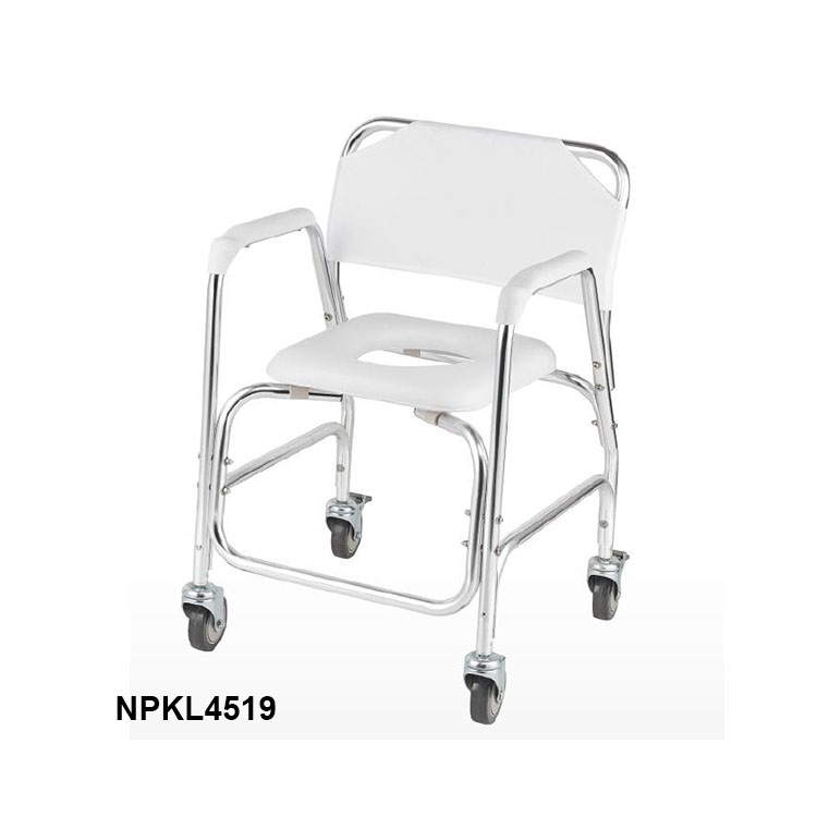 Medical Commode Chair Aluminum Commode Wheel Chair Foldable Elderly With Bedpan