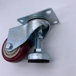 Adjustable Leveling Red PU Caster 2.5 Inch 3 Inch 4 Inch 5 Inch Available