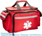 Professional Red Empty Trauma First Aid Medical Bag, 15"X10"X9", Multi