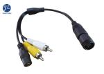 6 Pin CCTV Security Backup Camera Cable To RCA DC Power Cable For Truck / Bus