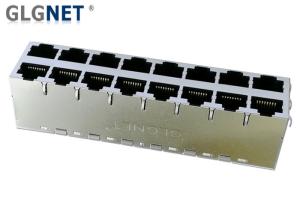 Wholesale 16 Ports Stacked RJ45 Connectors , Magnetic Rj45 Jacks 10 100 1000 Base T 0.2 Mm Thickness from china suppliers