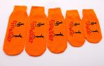 Customized Size Polyester Non Slip Grip Socks Breathable Orange Color For