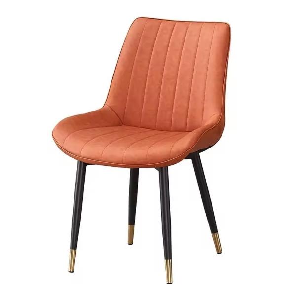 Modern Design Elegant Upholstery Dining Chairs with Metal Legs and PU Leather