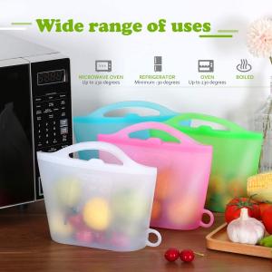 China Leakproof Fridge Silicone Storage Bag Multicolor Reusable 6 Packs on sale