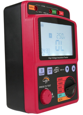 GM3123,GM3125 Voltage Insulation Tester Digital Ohm Meter 2500V 5000V with 12V DC Adapter