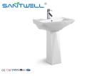 Bathroom Porcelain pedestal wash hand basin 100% before shipment