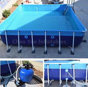 Wholesale Outdoor Metal Frame Swimming Above Ground Pool with filter from china suppliers