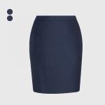 Work Occasion Knee-Length Plain Dyed Button Cotton Pencil Skirt for Elegant