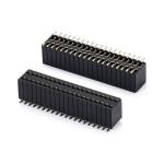 1.0 Female Header Dip Double Row Straight PA6T Black 2pin-100pin Board To Board