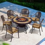Outdoor Dining Table Patio Barbecues Grain Table And Chair Set For Garden