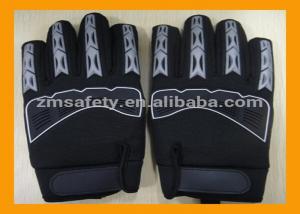 China Black Synthetic Leather Mechanic Work Gloves Palm Padded With EVA Foam on sale