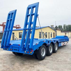 Wholesale Tri Axle 60-80 Ton Low Bed Semi Trailer To Transport Heavy Equipment for Sale in Mauritius from china suppliers
