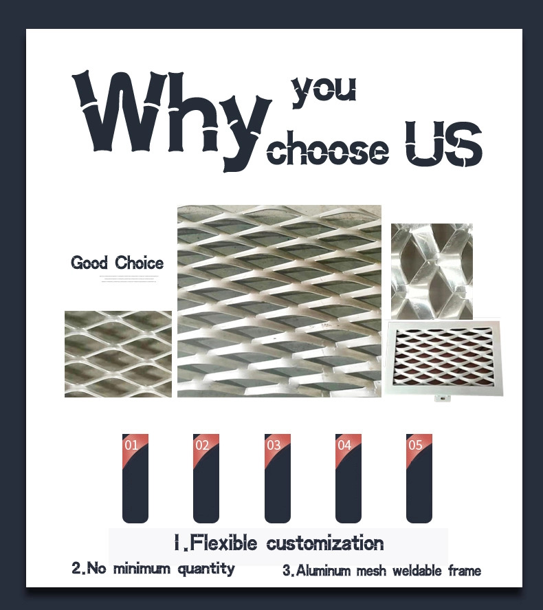 Exterior wall decoration Perforated expanded metal  aluminum mesh