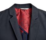 Half Lining Black Mens Casual Blazer Jacket 50% Cotton 50% Linen Skintight