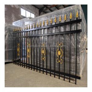 China Decorative Galvanized Steel Wrought Iron Fence with Hot Dipped Powder Coated Finish on sale
