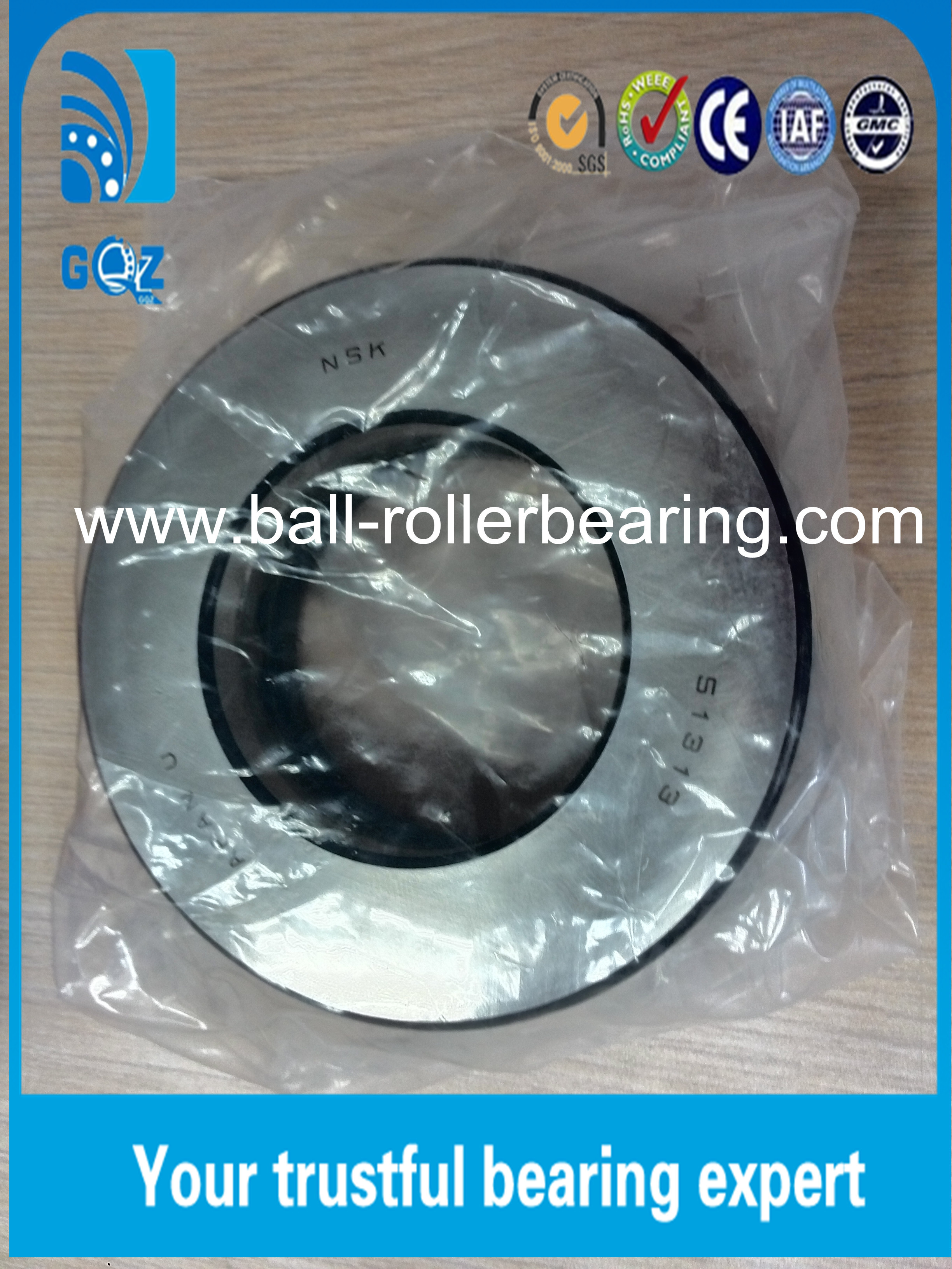 Low Vibration 51312 Separable Thrust Deep Groove Ball Bearing 60x110x35mm