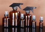 Multi Color Boston Round Glass Bottles , Boston Amber Bottles With Spray Head