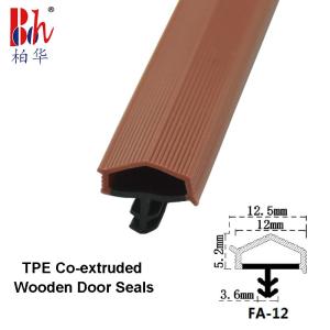 Wholesale Red Brown Color Wooden Door Seal Strips TPE Weatherstripings Door Sealing Strips 12*5mm from china suppliers