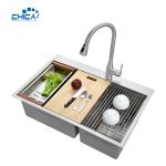 30x22x10cm Cheap Stainless Steel Kitchen Sinks Hot Sale Double Bowl Handmade
