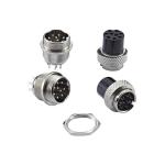 T373J M12 Aviation Plug 3 Pin Connector Black Waterproof Zinc Alloy Shell