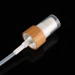 Clear Lid Cosmetic Lotion Pump With Bamboo Pump Shell