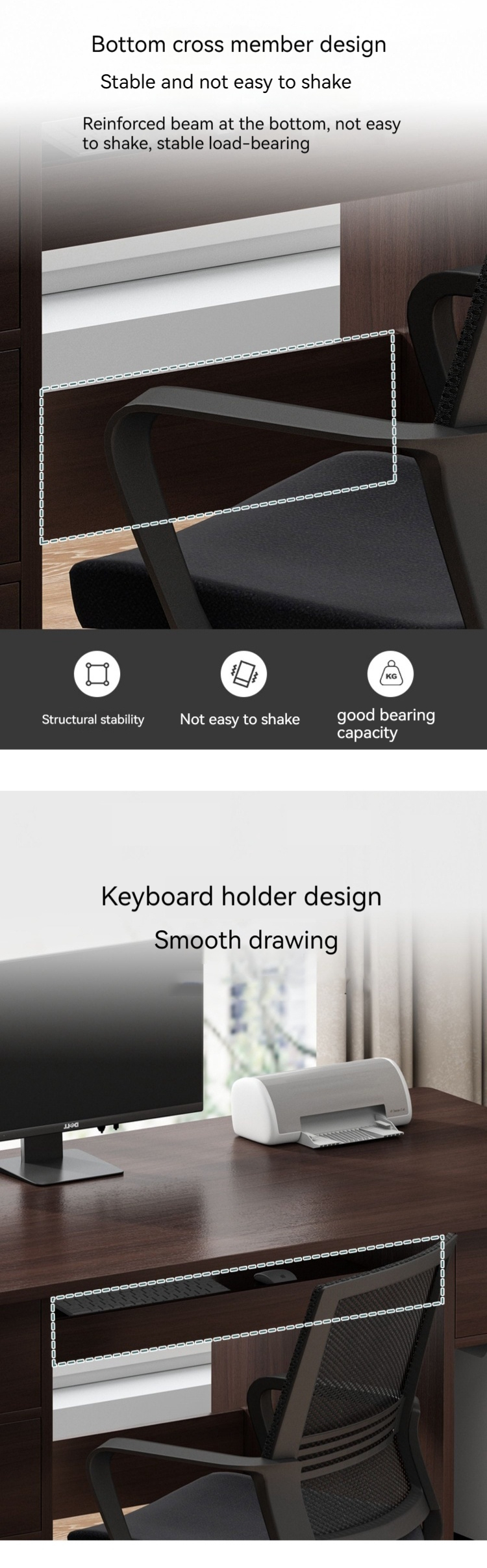 Office Furniture Simple Modern Desktop Home Computer Desk and Chair Set for Business
