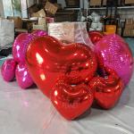 Advertising Event Decor Inflatable Heart Shaped Mirror Ball PVC Mirror Balloon