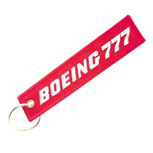 Wholesale ​Aviation Enthusiast Gift - BOEING 777 Embroidered Tag with Gold-Plated Key Ring from china suppliers