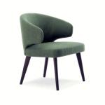OEM Yes Dining Room Wooden Legs Velvet Armchair Single Seat Wing Backrest Dining