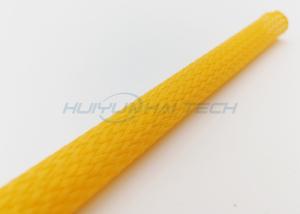 Wholesale Yellow PET Braided Sleeving , Flame Proof Wrap Around Braided Sleeving from china suppliers
