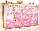 JeVenis Magical Transparent Sequins Clutch Purse Evening Handbag For Party Prom