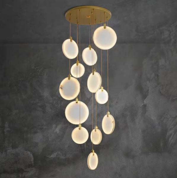 Spanish Modern Art Design Stair Hotel Villa Decoration Gypsum Ceiling Light