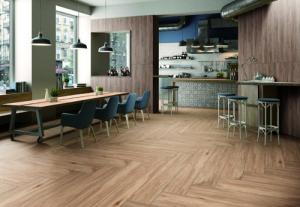 China 11mm Wood Pattern Look Rustic Porcelain Tile Ceramic Flooring Tiles For Living Room on sale