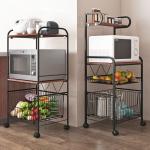 Household Kitchen Living Room Floor Rack Removable Three-Story Rectangular