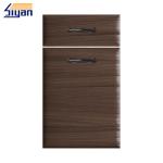 Dark Wood Grain Modern Kitchen Cabinet Doors Smooth Texture Appearance