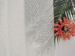 125CM White Zipper Embroidered Cotton Lace Fabric