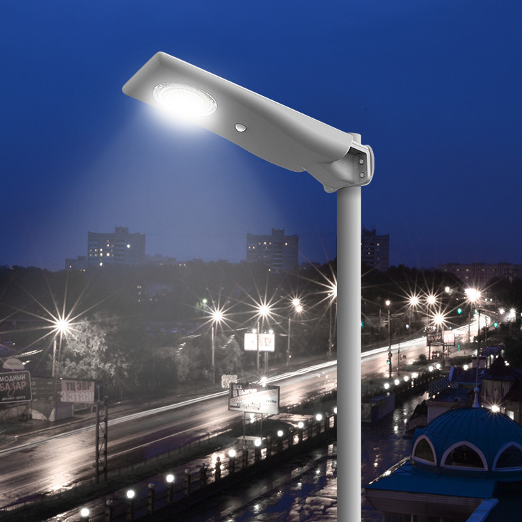 Solar Pole for Smart City PIR Motion Sensor Remote Monitoring Column Solar Street Light