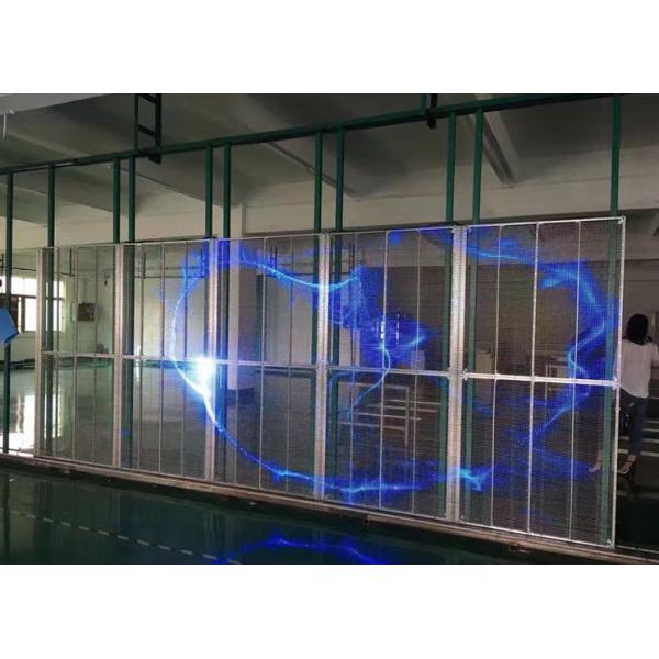 Ip65 Waterproof Transparent Led Display Hd Video Wall / Curtains 5mm X 6mm